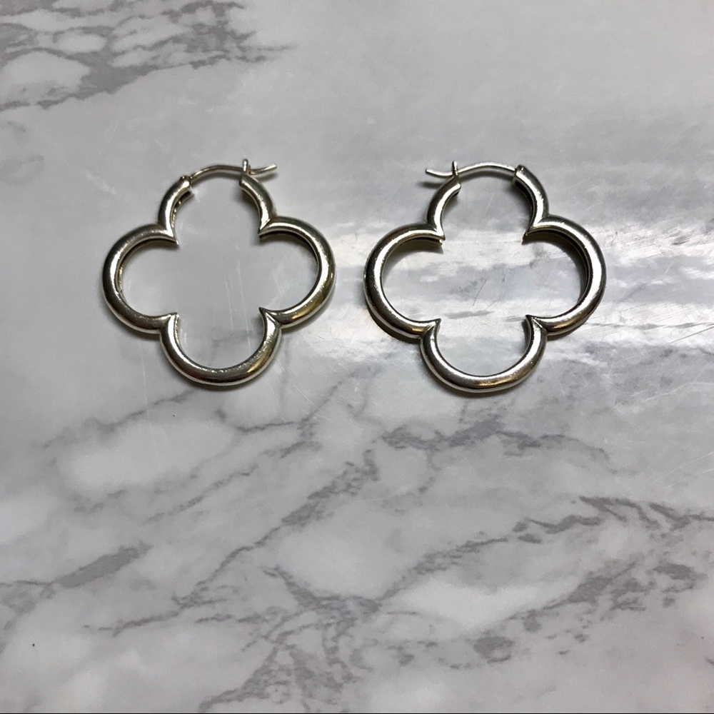 Heidi Klum Sterling Silver Clover Hoops